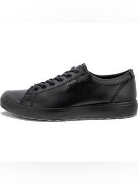 Ecco Shoes Soft 7 GTX Black Waterproof Leather Lace Up Shoes Sneakers men 9-9.5